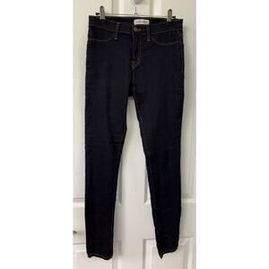 FRAME denim size 25 skinny de Jeanna black stretch raw hem ($165 retail)